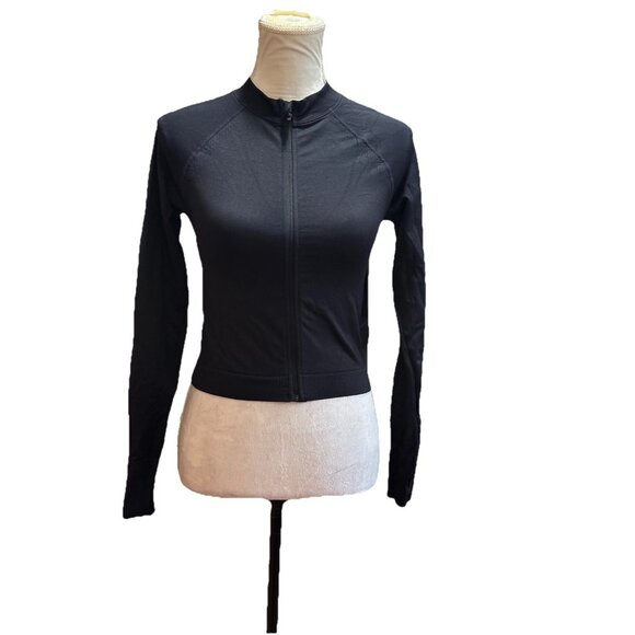 Women's Seamless Fitted Full Zip Jacket - JoyLab Crop Workout Gym Activewear S - Picture 4 of 11